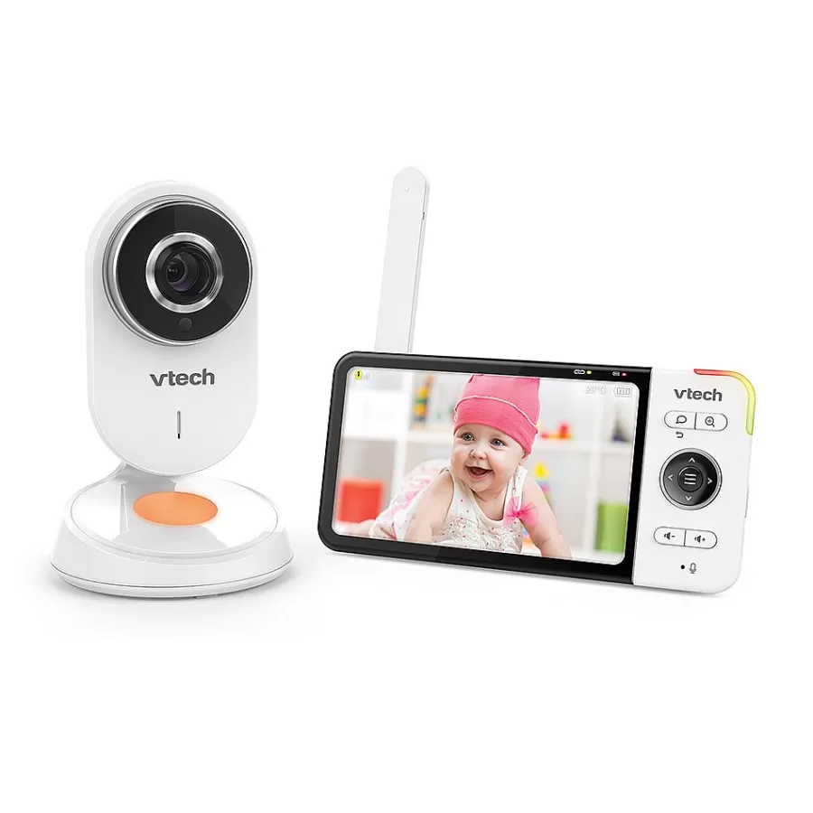 Babyphones-Safe And Sound Babyphone Video Wide View Hd - Bm818 - (Ecran 5 Ultra Plat Hd - Veilleuse)