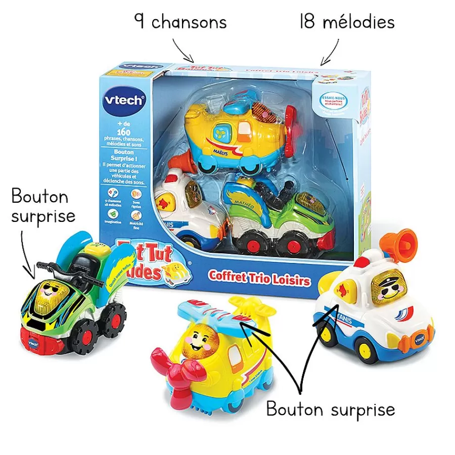 Voitures Jouets Garages Et Circuits-Tut Tut Bolides Coffret Trio De Petites Voitures -