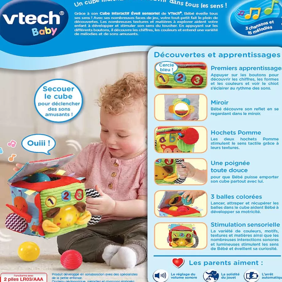 Hochets Et Petits Jouets-VTech Baby Cube Interactif Eveil Sensoriel