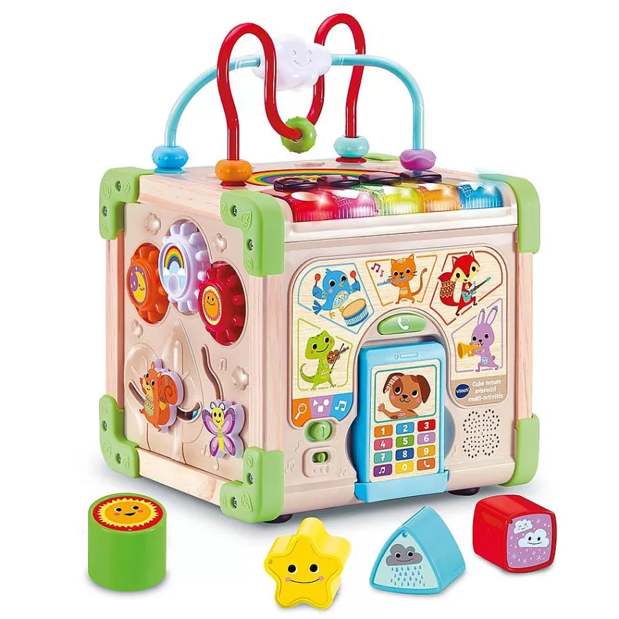 Balles, Toupies Et Cubes-VTech Baby Cube Nature Interactif Multi-Activites