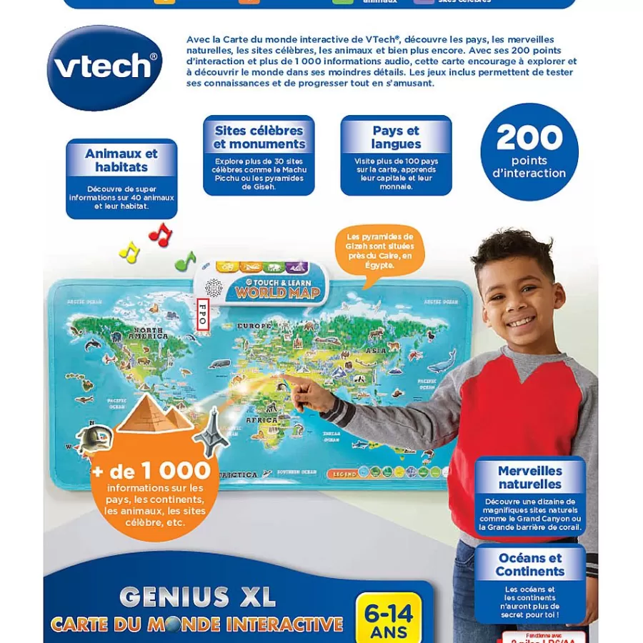 Jouets Scientifiques-VTech Genius Xl - Carte Du Monde Interactive