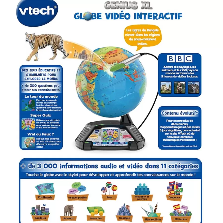 Jouets Scientifiques-VTech Genius Xl - Globe Video Interactif