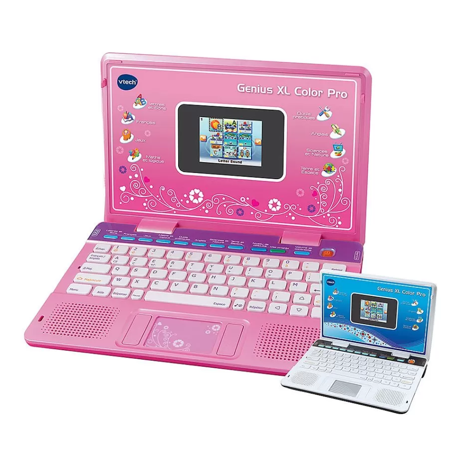 Ordinateurs Pour Enfants-VTech Genius Xl Color Pro Bilingue Rose - Ordinateur Educatif