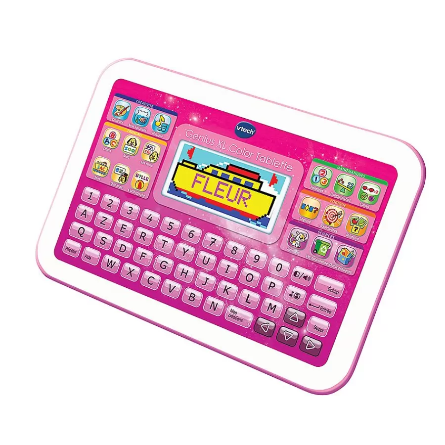 Ordinateurs, Tablettes Et Consoles-VTech Genius Xl Color Tablette Rose - Tablette Educative