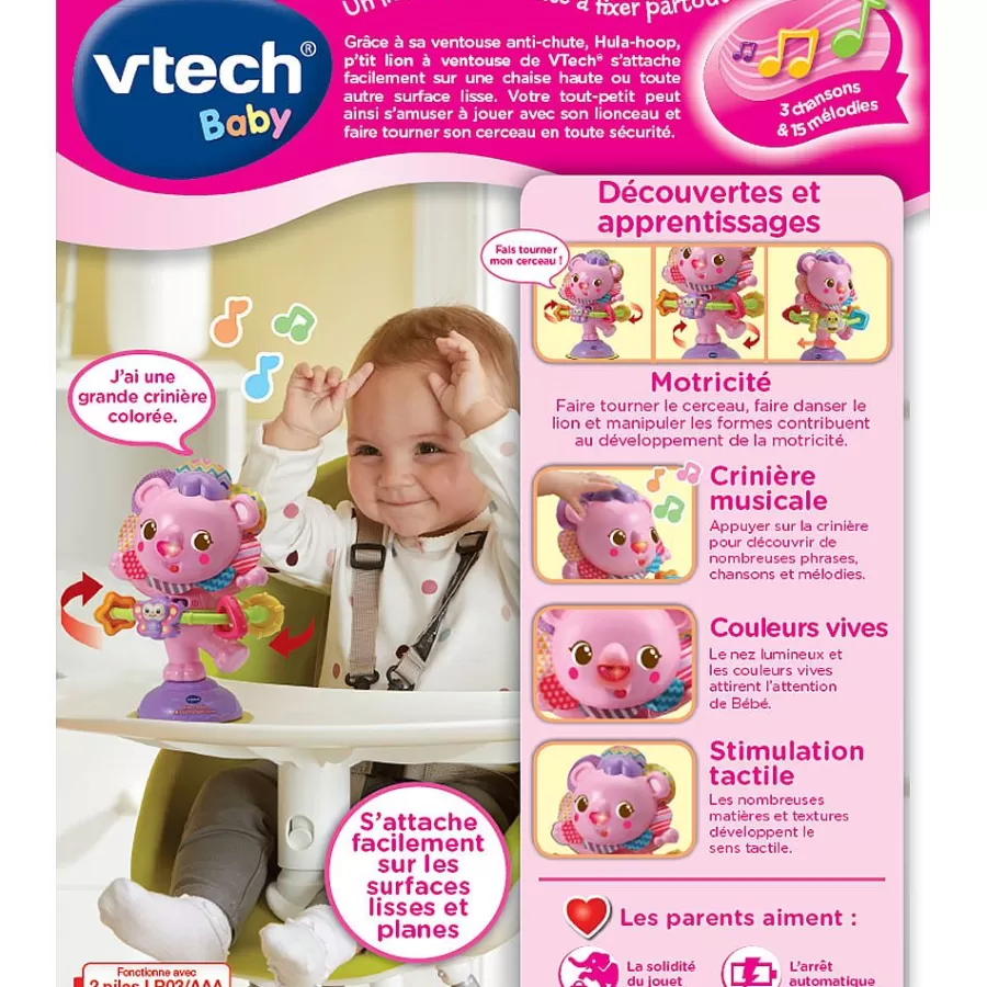 Hochets Et Petits Jouets-VTech Baby Hula-Hoop, P'Tit Lion A Ventouse (Rose)