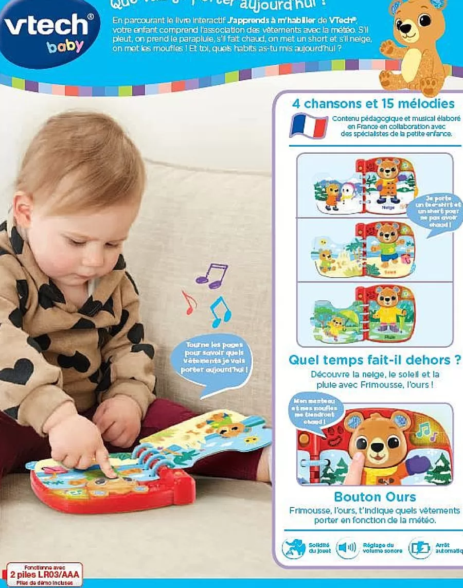 Livres Pour Bebe-VTech Baby Livre Interactif - J'Apprends A M'Habiller