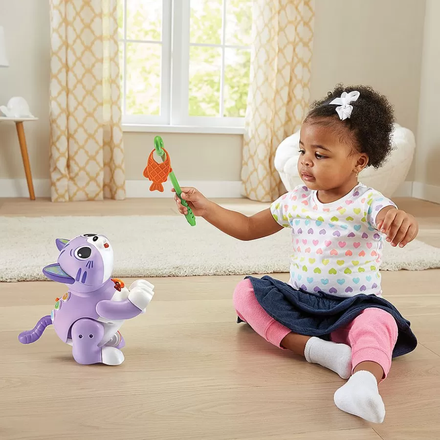 Animaux Interactifs-VTech Baby Mina, Mon Chat Attrap'Poisson - Chat Interactif