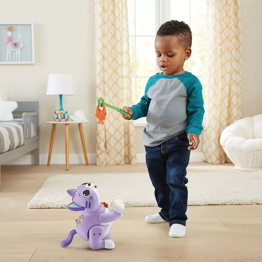 Animaux Interactifs-VTech Baby Mina, Mon Chat Attrap'Poisson - Chat Interactif