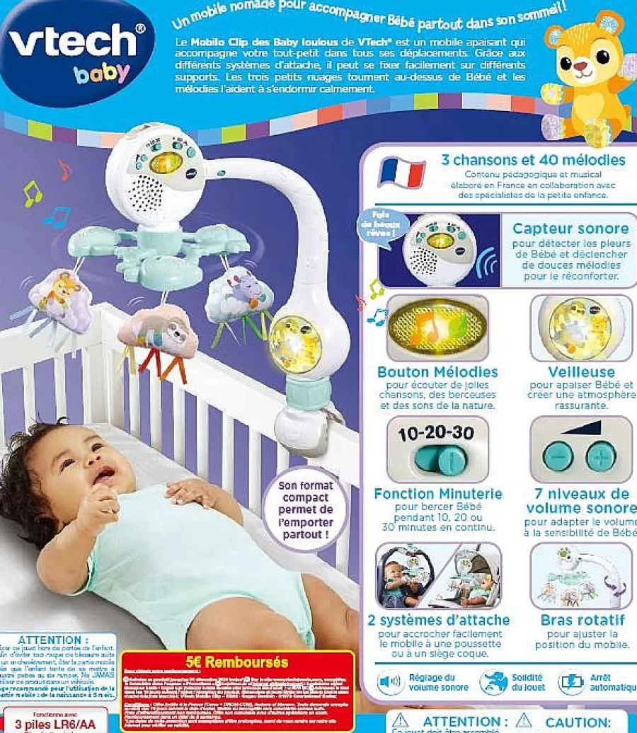 Veilleuses Et Mobiles Bebe-VTech Baby Mobilo Clip Des Baby Loulous