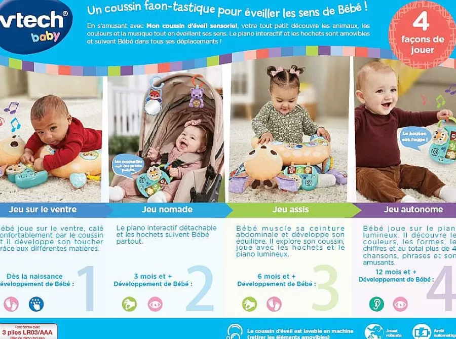 Hochets Et Petits Jouets-VTech Baby Mon Coussin D'Eveil Sensoriel