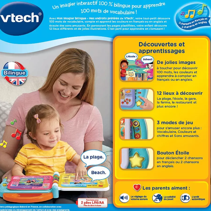 Livres Pour Bebe-VTech Baby Mon Imagier Bilingue - Mes Endroits Preferes