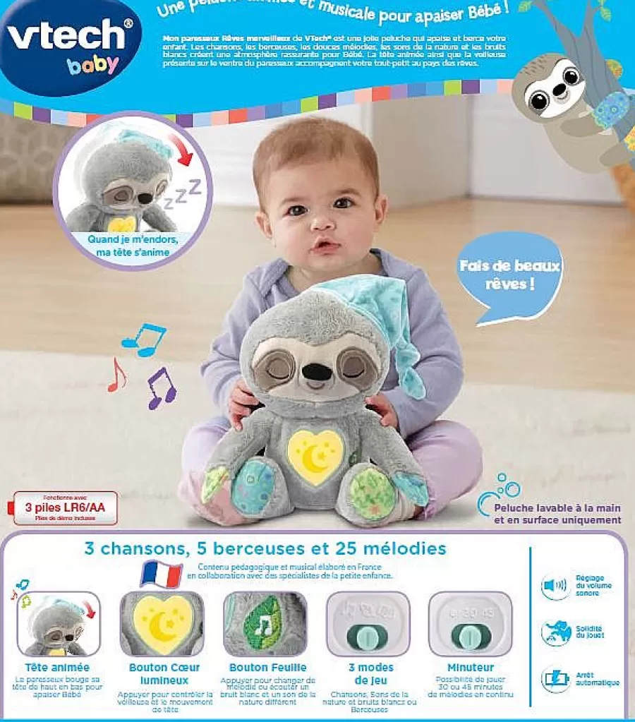 Peluches Et Doudous-VTech Baby Mon Paresseux Reves Merveilleux