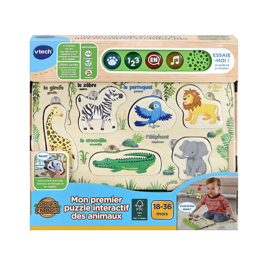 Jouets A Empiler, A Encastrer-VTech Mon Premier Puzzle Interactif Des Animaux