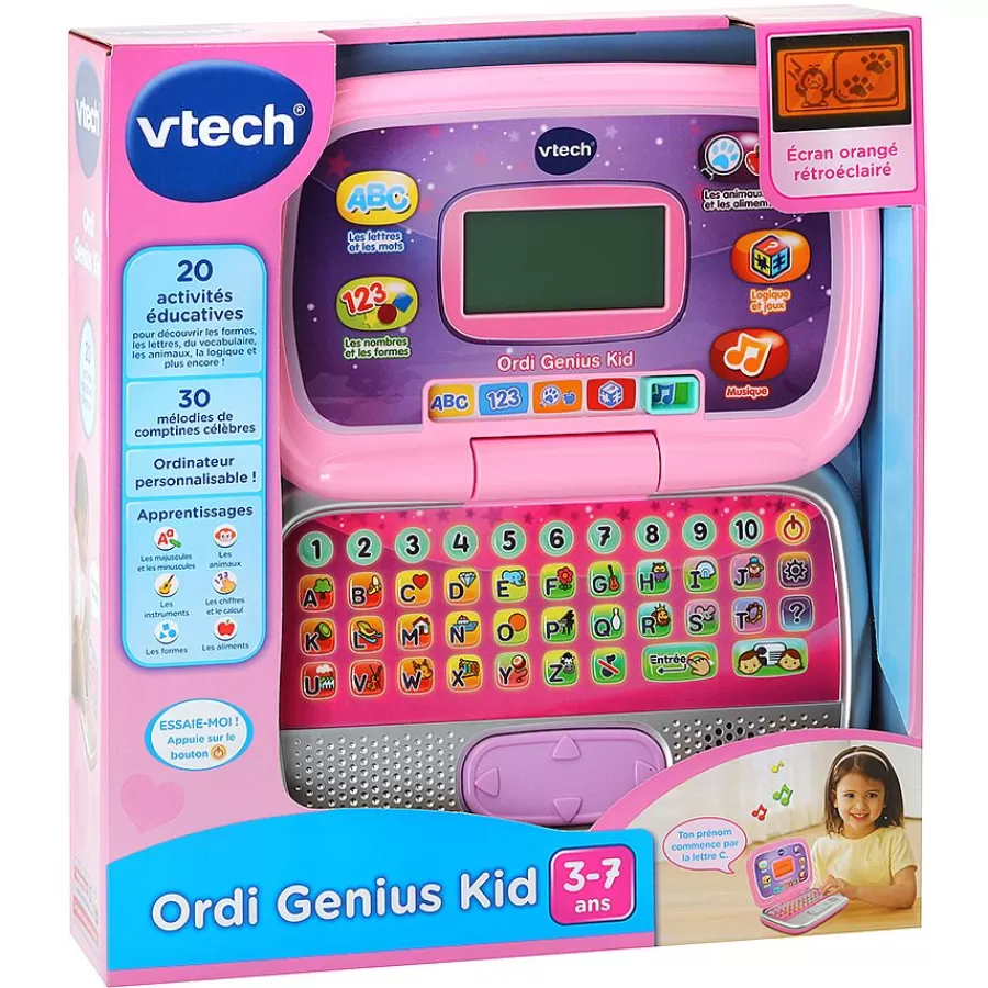 Ordinateurs, Tablettes Et Consoles-VTech Ordi Genius Kid - Rose