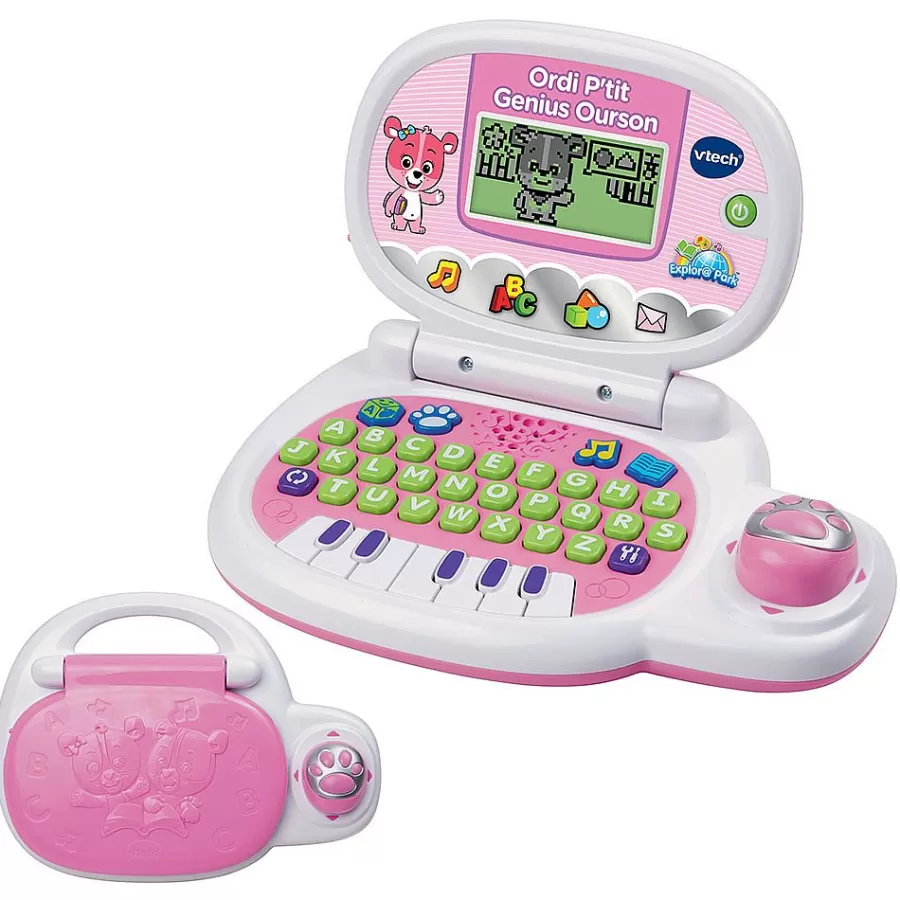 Ordinateurs, Tablettes Et Consoles-VTech Ordinateur Enfant P'Tit Genius Ourson Rose