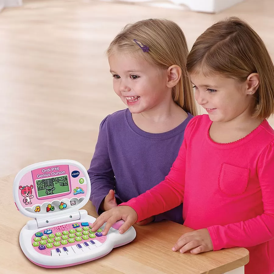 Ordinateurs, Tablettes Et Consoles-VTech Ordinateur Enfant P'Tit Genius Ourson Rose