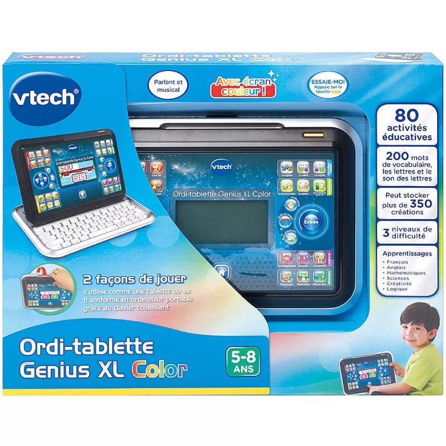 Ordinateurs, Tablettes Et Consoles-VTech Ordi-Tablette Genius Xl Color - Noir