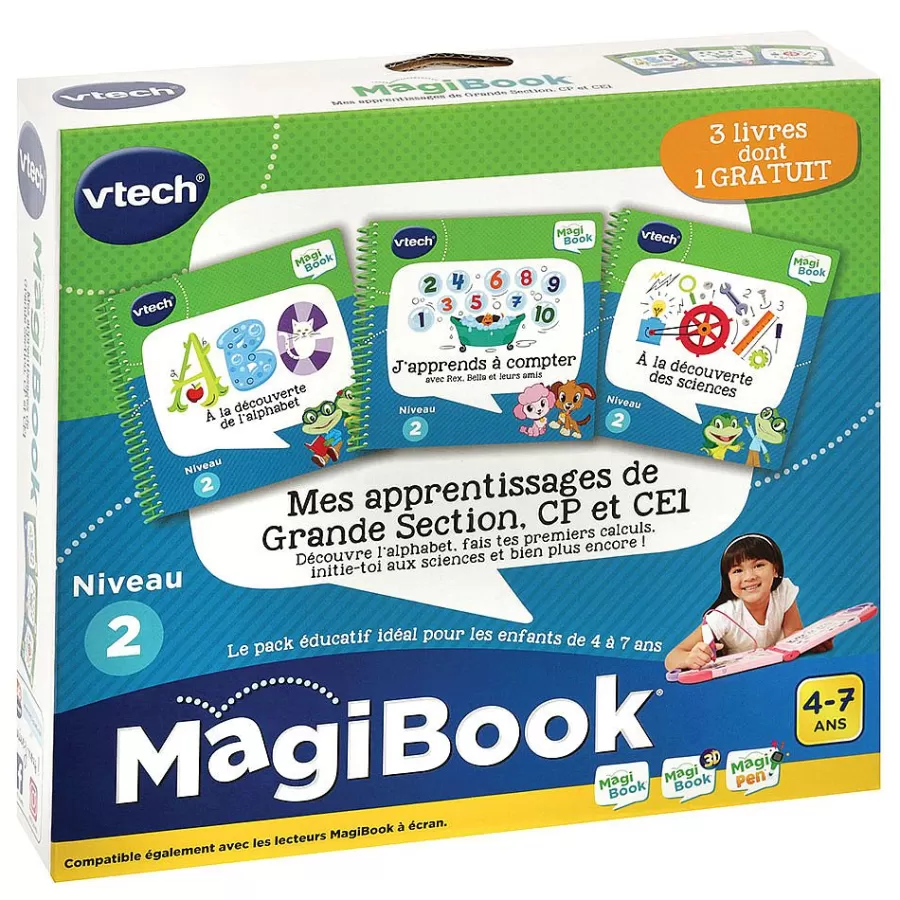 Jeux Pour Apprendre A Lire, Compter, Ecrire-Magibook Pack 3 Livres - Mes Apprentissages De Grande Section, Cp & Ce1