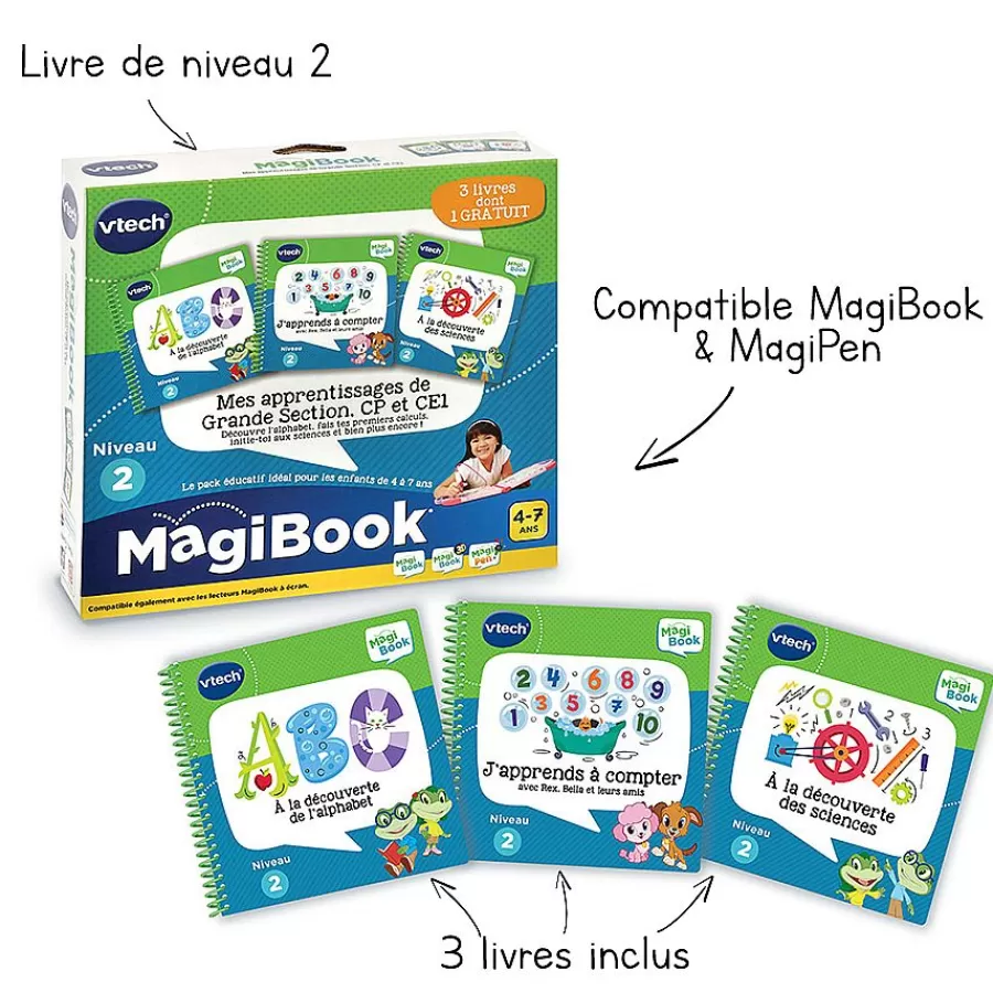 Jeux Pour Apprendre A Lire, Compter, Ecrire-Magibook Pack 3 Livres - Mes Apprentissages De Grande Section, Cp & Ce1