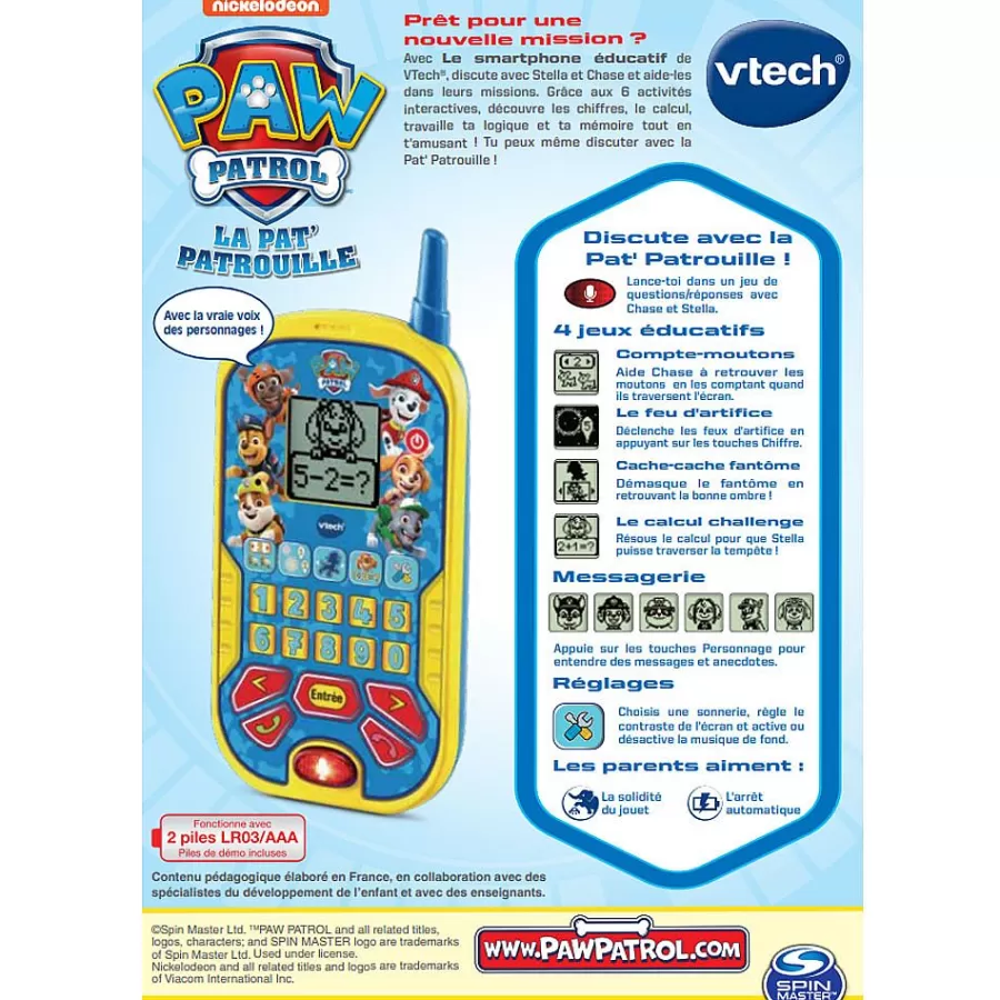 Pat'Patrouille, Peppa Pig, Bluey-VTech Pat Patrouille - Le Smartphone Educatif