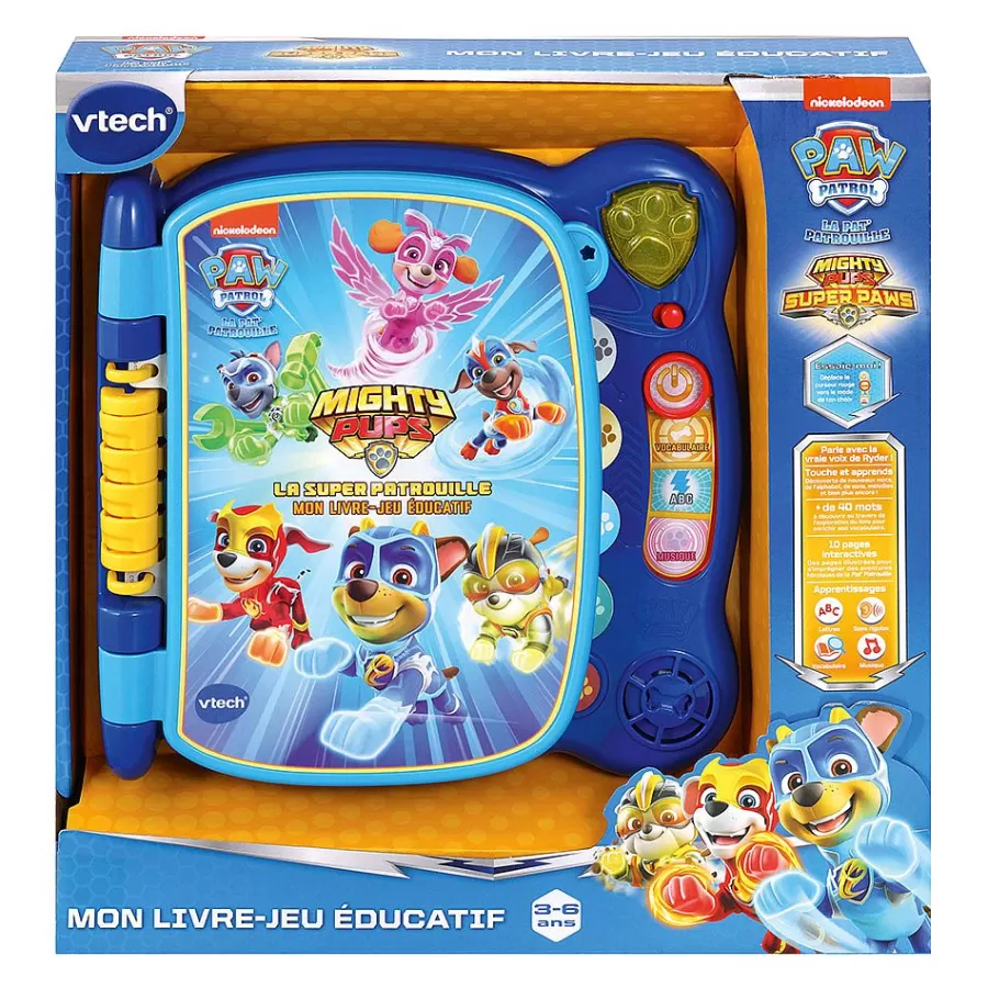 Pat'Patrouille, Peppa Pig, Bluey-VTech Pat' Patrouille - Mon Livre-Jeu Educatif