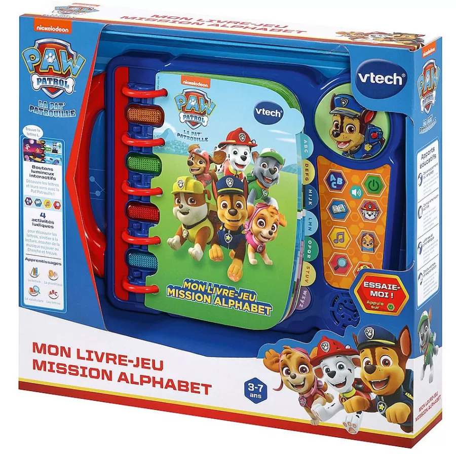 Pat'Patrouille, Peppa Pig, Bluey-VTech Pat'Patrouille - Mon Livre-Jeu Mission Alphabet