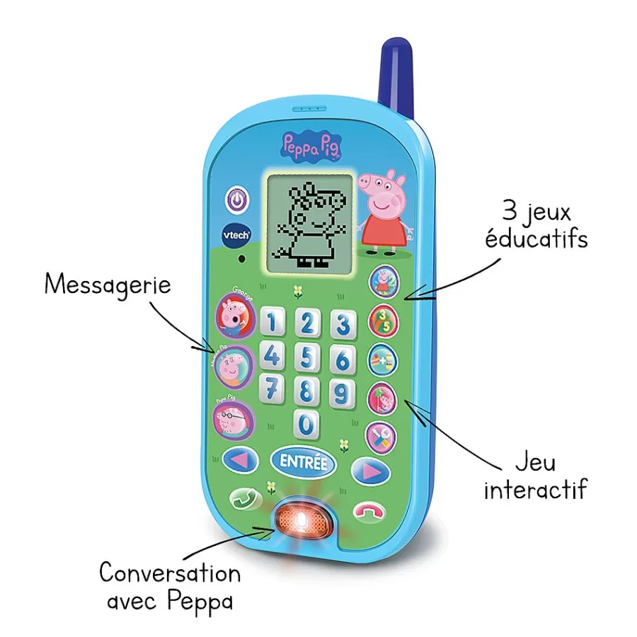 Pat'Patrouille, Peppa Pig, Bluey-VTech Peppa Pig - Le Smartphone Educatif