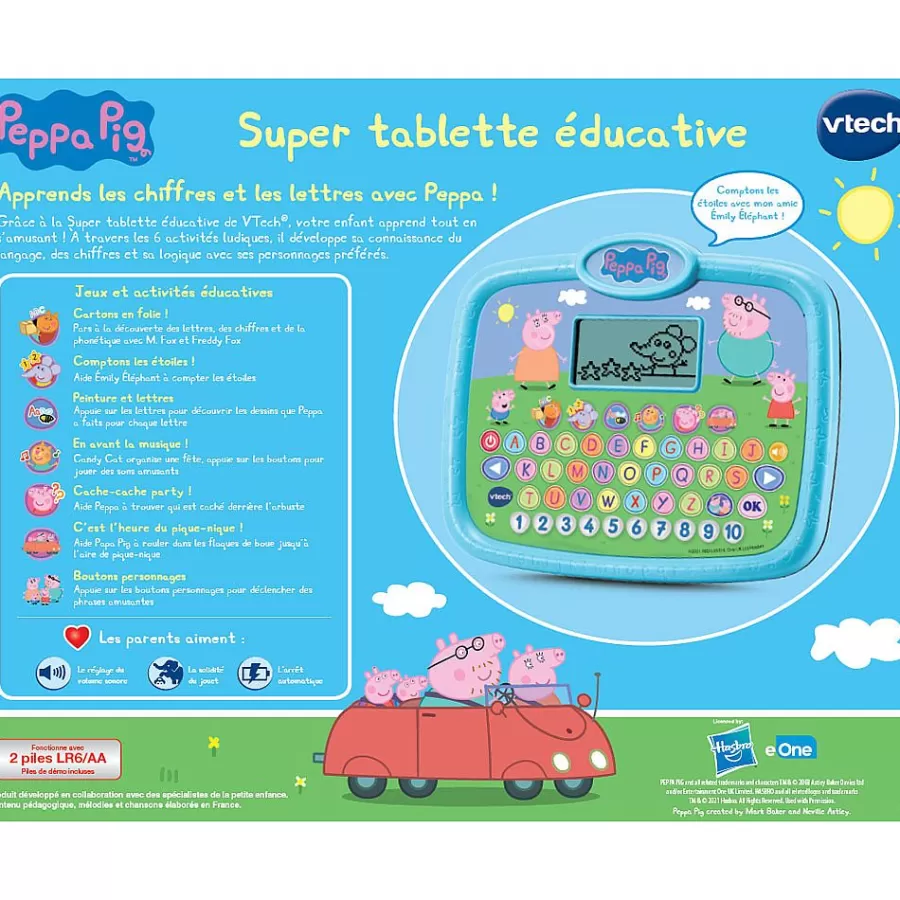 Pat'Patrouille, Peppa Pig, Bluey-VTech Peppa Pig - Super Tablette Educative