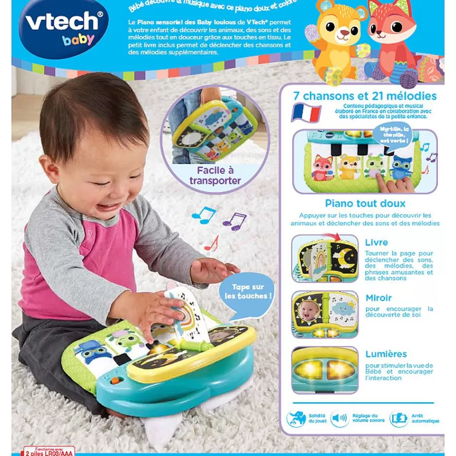 Instruments De Musique-VTech Baby Piano Sensoriel Des Baby Loulous - Jouet Interactif