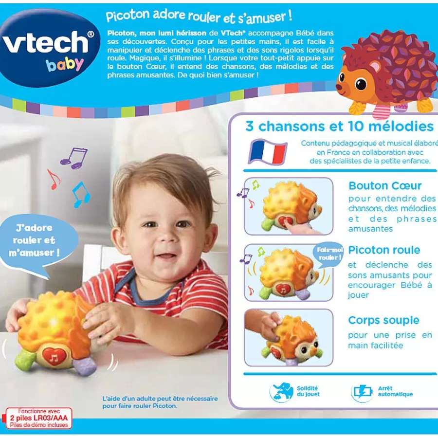 Hochets Et Petits Jouets-VTech Baby Picoton, Mon Lumi Herisson - Jouet D'Eveil