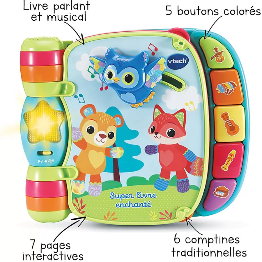 Livres Pour Bebe-VTech Baby Super Livre Enchante Des Baby Loulous Bleu - Livre Interactif